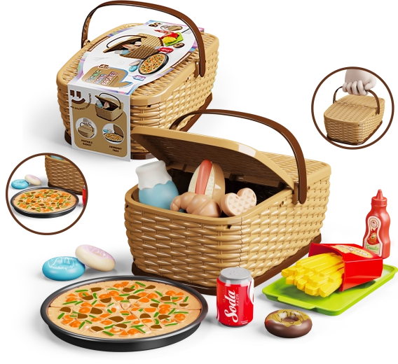 Coș de picnic pentru copii – set pizza