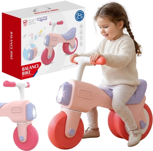 WOOPIE Huanger bicicletă de echilibru cu sunet și lumină, roz, 18m+