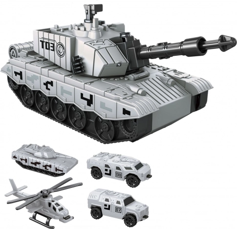 Tanc lansator cu mecanism inerțial 21 cm cu mașini și elicopter