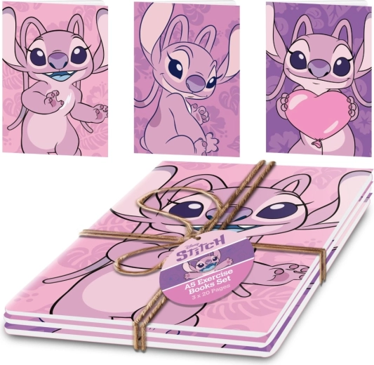 Set de caiete A5 Lilo & Stitch Angel (3 buc.)