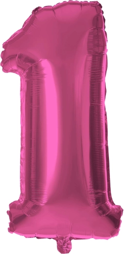 Baloan din folie cifră 1, 30 cm, roz TORO