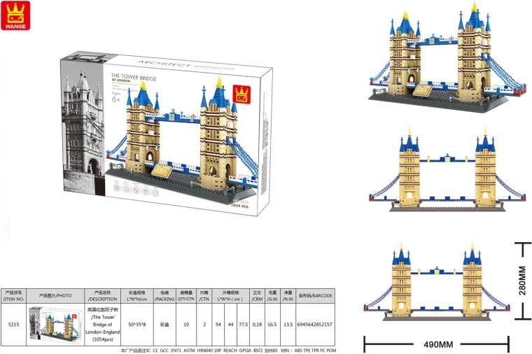 Set de construcție Clădirea TOWER BRIDGE 1054 piese
