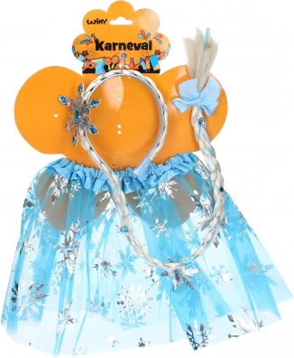 Set de carnaval - prințesă cu fustiță albastră și bentiță