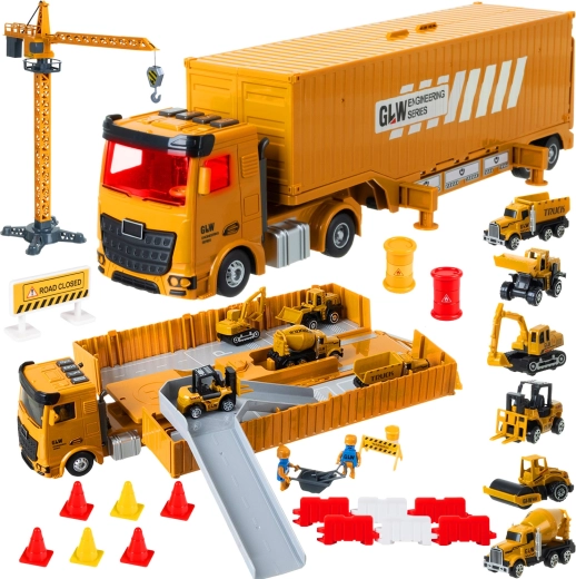 Iso Trade camion de construcții cu macara și accesorii