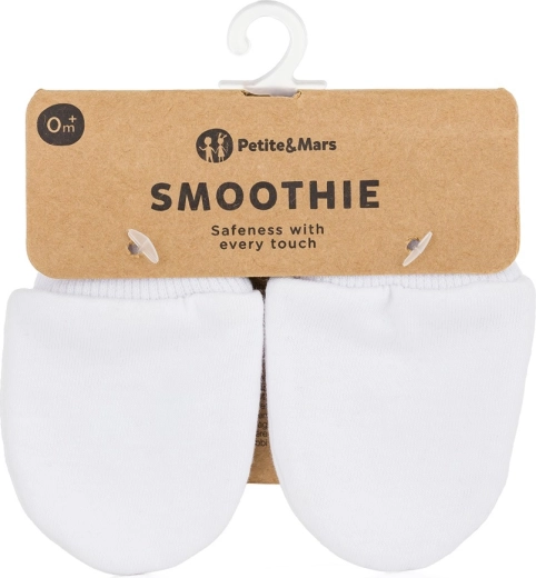 Mănușițe pentru bebeluși Petite&Mars Smoothie Infinity White