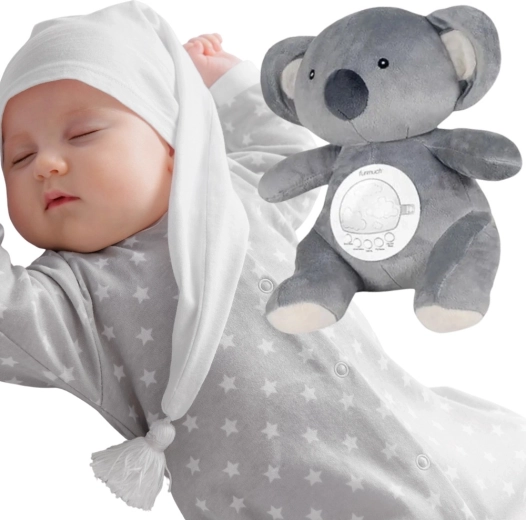 Ursuleț polar de pluș Woopie Baby cu proiector și sunete liniștitoare