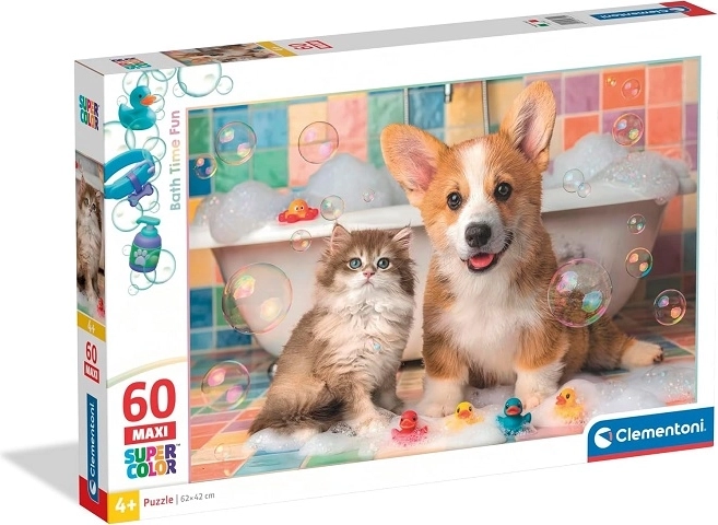 Clementoni maxi puzzle pentru copii Bath time fun 60 de piese