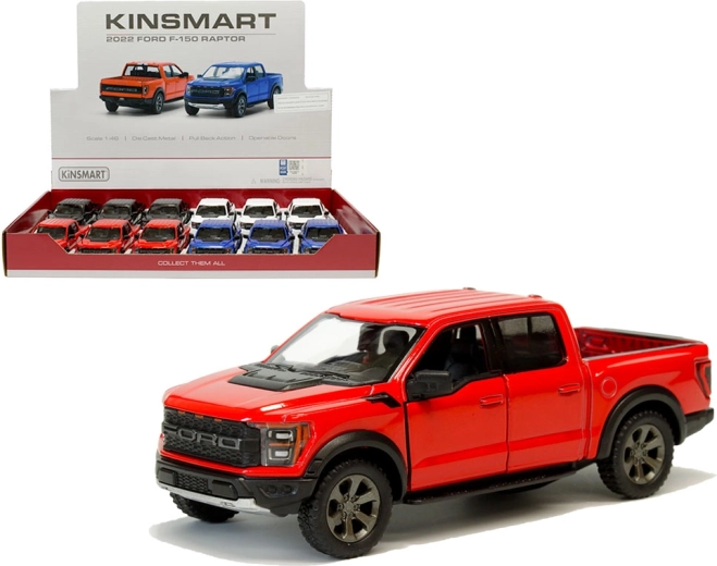 Model metalic Ford F‑150 Raptor 2021 cu mecanism de întoarcere