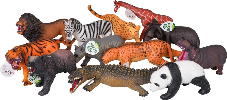 12 animale realiste într-un singur set