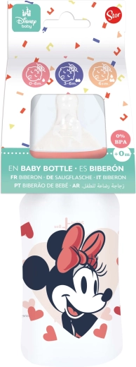 Biberon pentru bebeluși MINNIE 240 ml cu sistem anticolici