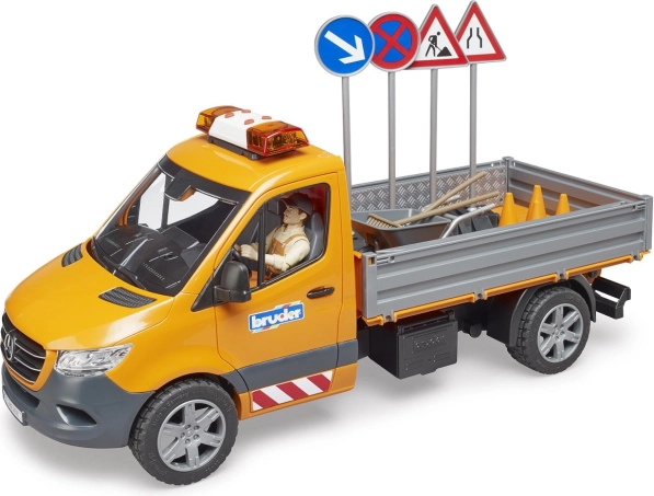 Bruder vehicul de întreținere a drumurilor Mercedes‑Benz Sprinter cu figurină și accesorii