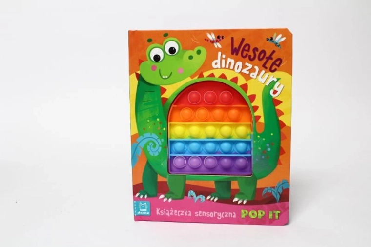 Dinozauri veseli – carte senzorială cu Pop It