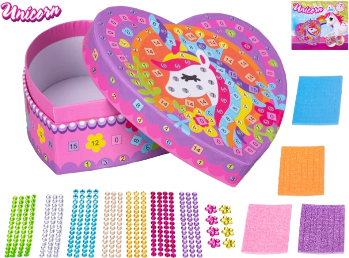 Unicorn – set pentru lipit pietricele colorate pe cutia de bijuterii