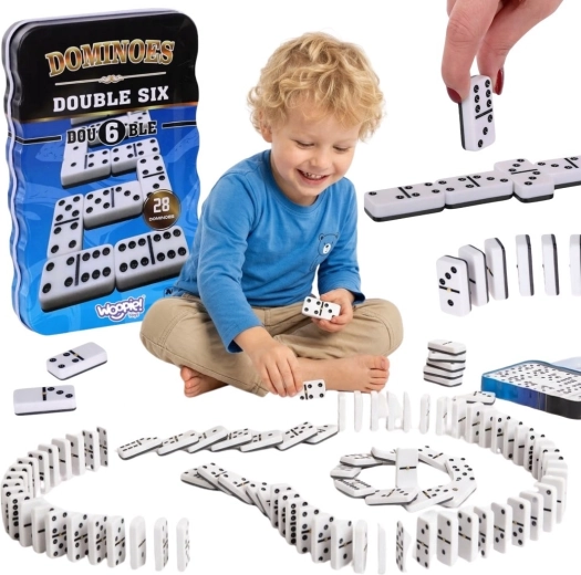 Domino clasic Woopie în cutie metalică