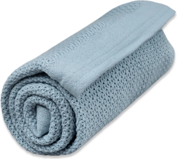 Pătură Vinter & Bloom Soft Grid Organic dim blue