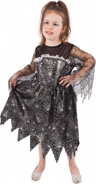 Costum de vrăjitoare pentru copii cu pânză de păianjen 6–8 ani