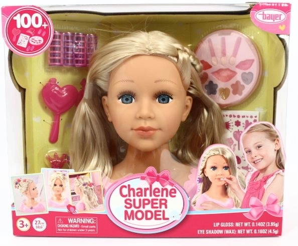 Bayer Charlene super model – cap de coafat blond cu accesorii