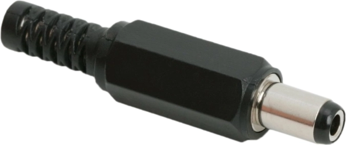 Mufă DC 5,5 × 2,5 mm cu protecție împotriva îndoirii
