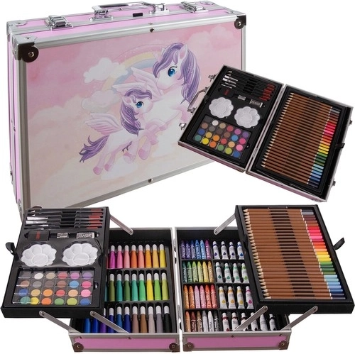 Set de pictură în valiză cu unicorn, 144 piese MAALEO
