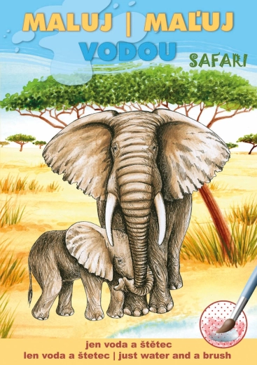 AKIM Pictură cu apă după puncte colorate Animăluțe de safari A5
