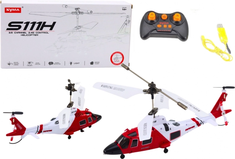 Elicopter telecomandat cu giroscop Syma S111H roșu