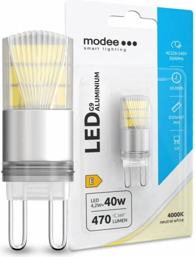 Bec LED G9 Modee Aluminium 4,2 W alb neutru