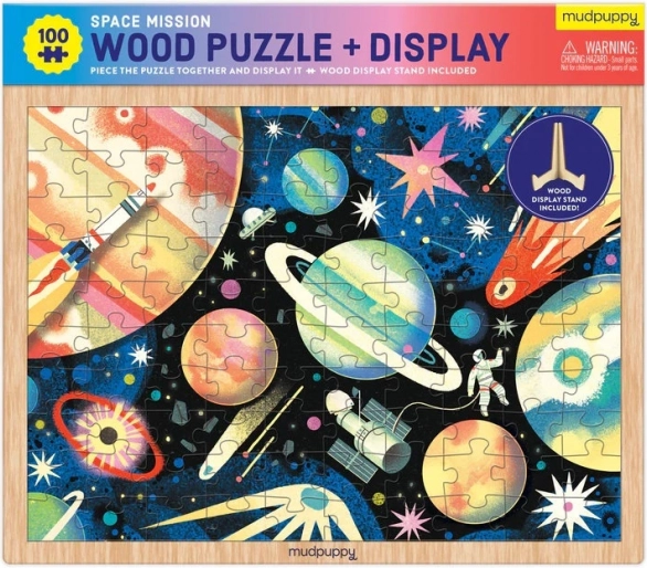 Puzzle din lemn misiune spațială 100 piese MUDPUPPY