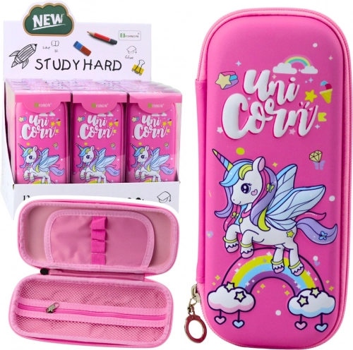 Penar solid școlar Unicorn roz