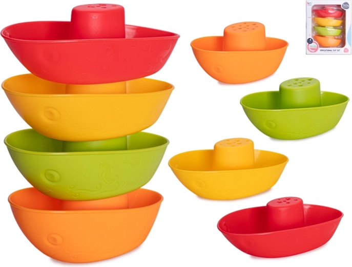 Piramidă de bărcuțe din plastic pentru apă 14 cm, 4 buc.
