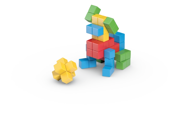 64 de cuburi colorate pentru creativitate nelimitată