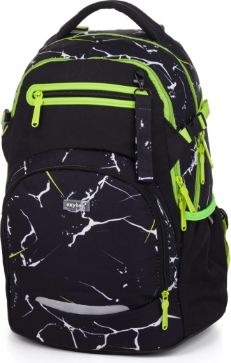 Rucsac școlar Oxy Ombre Electric, negru‑verde