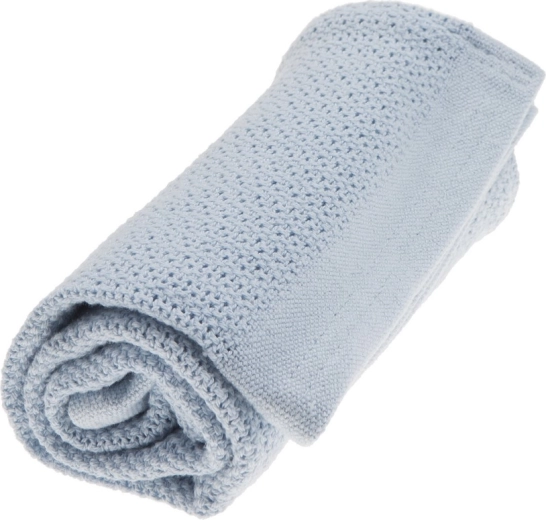 VINTER & BLOOM pătură din bumbac organic Soft Grid True Blue