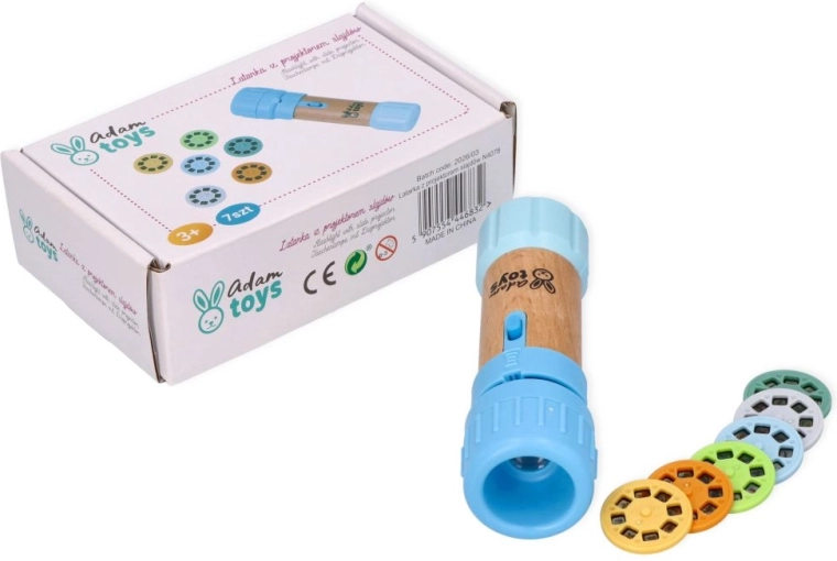 Lanternă albastră pentru copii cu proiector Adam Toys