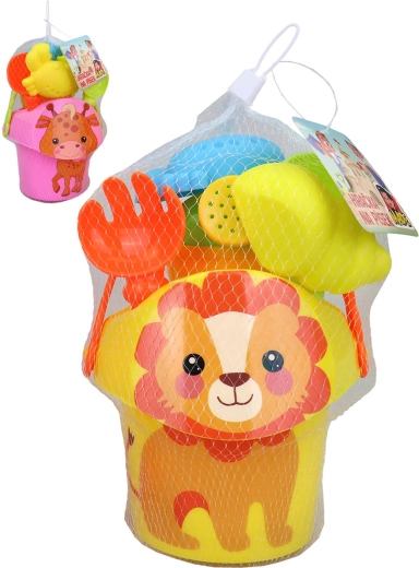 Set de nisip cu găletușă cu animal și stropitoare - 7 piese