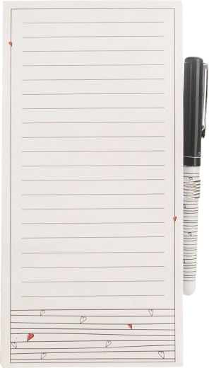 Bloc de notițe magnetic pentru frigider cu pix – Inimioare