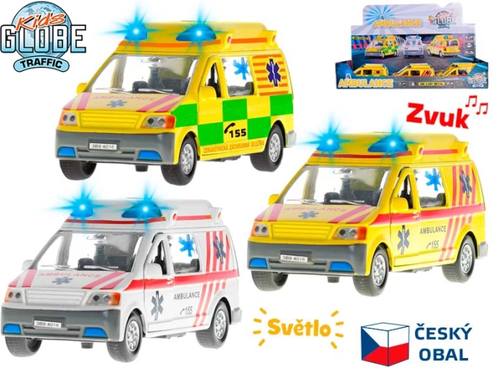 Kids Globe Traffic ambulanță cu lumini și sunete 14 cm