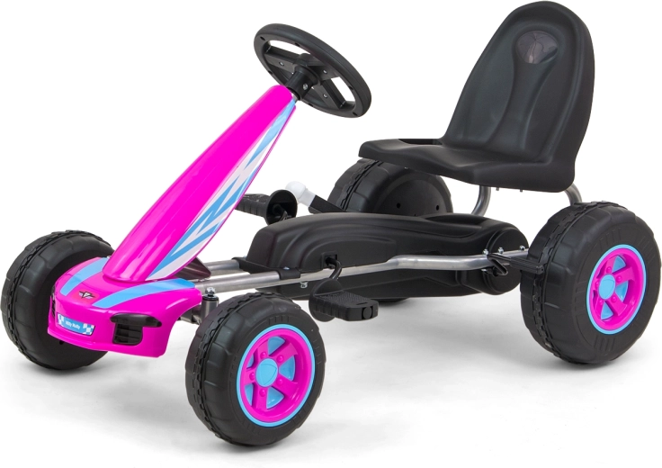 Kart cu pedale Milly Mally Viper roz