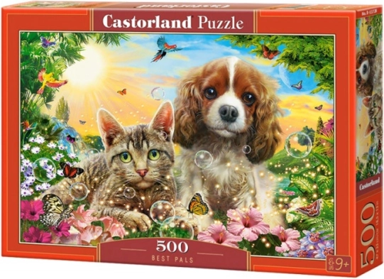 puzzle 500 piese cei mai buni prieteni – pisică și câine