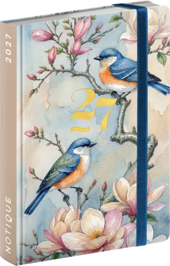 Agendă săptămânală de buzunar Notique Birds 2027 (9,8 × 14,5 cm)