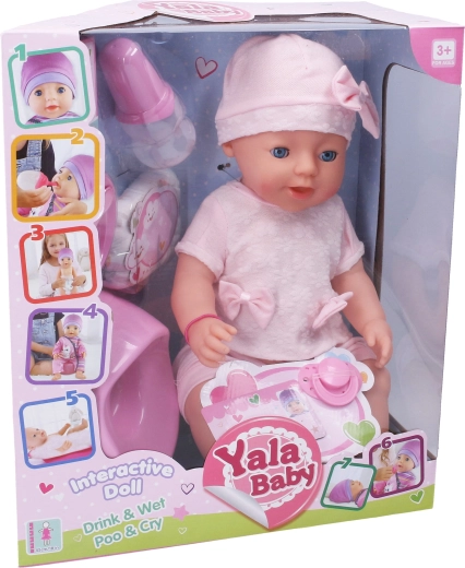 Bebeluș care face pipi cu accesorii, 45 cm