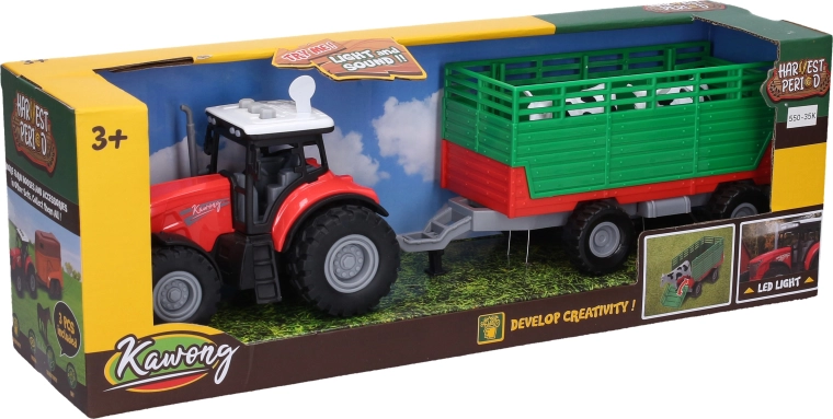 Tractor cu remorcă, cu efecte luminoase și sonore, 36 cm