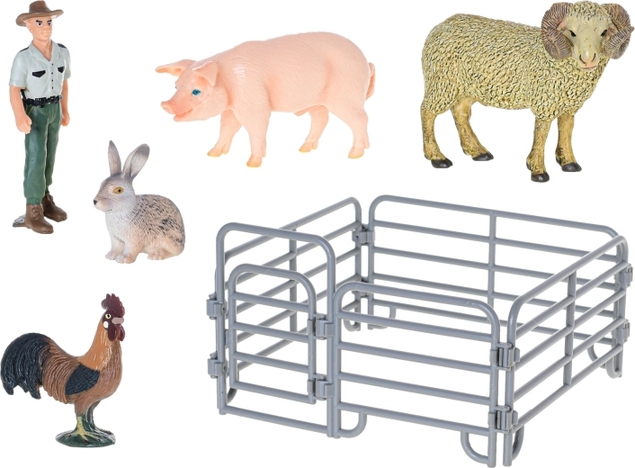 Scenă de joacă cu țarc și figurine