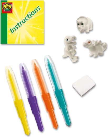 Figurine 3D de dinozauri pentru colorare repetată