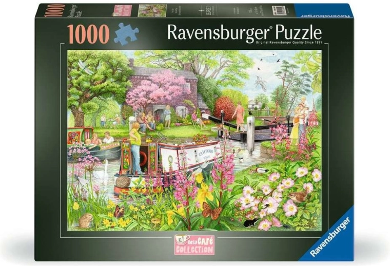 Puzzle Ravensburger Cosy Café Collection nr. 4: Cafenea pe râu 1000 de piese