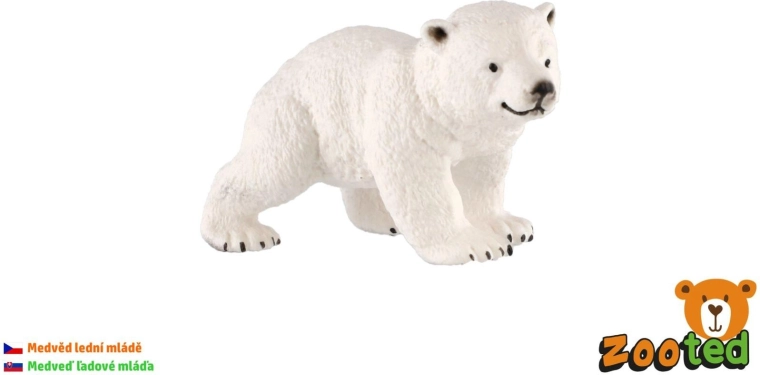 Pui de urs polar din plastic, 6 cm