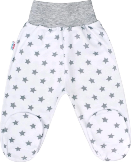 Pantaloni-picioare pentru bebeluși NEW BABY Classic II gri cu steluțe