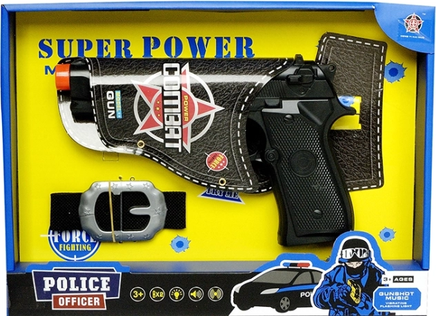 Pistolă de poliție cu curea PLEJO – set pentru copii, pentru micii polițiști