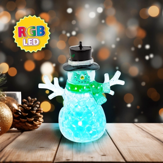 Om de zăpadă LED de Crăciun verde cu iluminare RGB