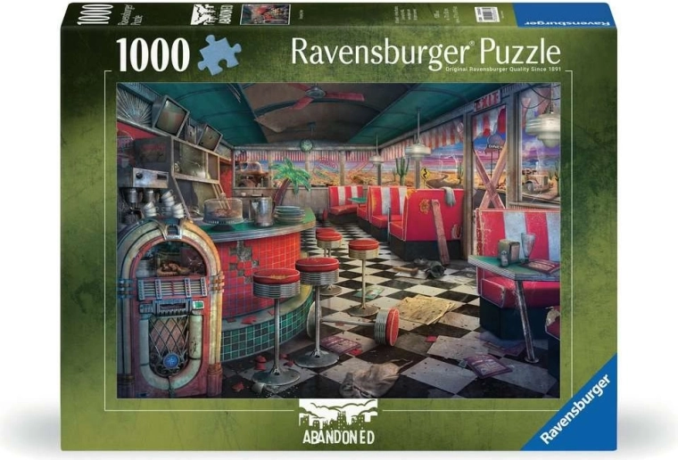 Puzzle Ravensburger Locuri părăsite: bistro în ruină, 1000 de piese