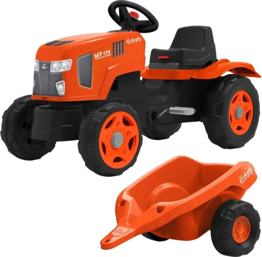 Tractor cu pedale FALK Kubota cu remorcă și capotă rabatabilă 2–6 ani